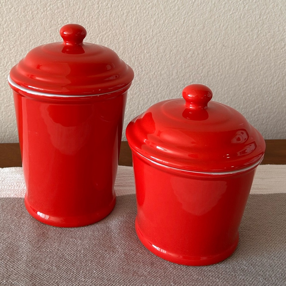 2 Vintage Ceramic Countertop Containers